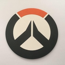 overwatch logo untersetzer spiel spieler gaming video orange schwarz weiß barware trinkgeschirr haushaltswaren bar getränk zuhause haus zubehör 3d print model - Mito3D