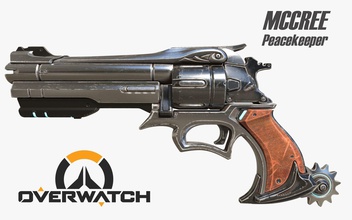 overwatch mccree s peacekeeper gun military infantry weaponry revolver war outlaw west person game weapon games toys wild art combat 3d print model - Mito3D