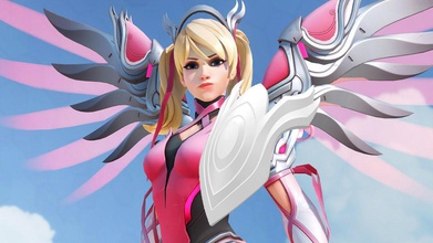 overwatch mercy pink hand guard cosplay costume prop blizzard cancer games toys 3d print model - Mito3D