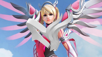 overwatch mercy pink headband cosplay costume cancer heandband head band tiara games toys 3d print model - Mito3D