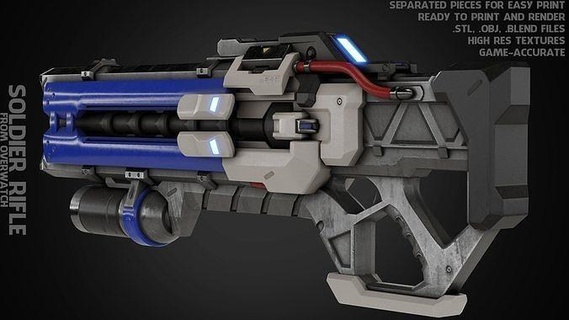 aşırı izleme soldier 76 tüfek Kostüm oyunu asker tabanca silah nerf overwatch2 video oyunlar oyuncaklar kar fırtınası oyun gizemli Sanat taramalar kopyalar 3d print model - Mito3D
