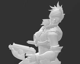 overwatch tracer - 3d print file blizzard warcraft gamer videogame gun xbox playstation shooter game statue war figure hires 3dprint soldier 76 games toys 3d print model - Mito3D
