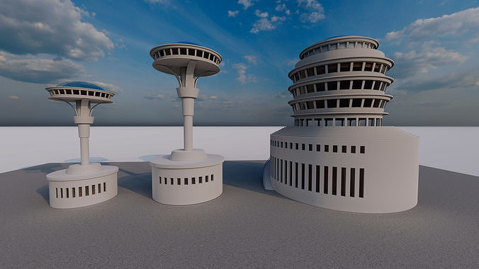 ovni Gebäude futuristisch Architektur Stadt Haus 3D print model - Mito3D