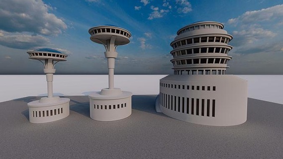 ovni edificios futurista arquitectura ciudad casa 3d print model - Mito3D