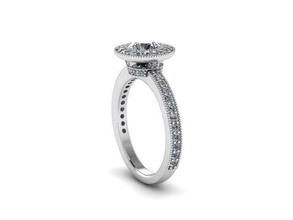 ovni ring milgrain bijoux or les anneaux de l'engagement gem mariage bague en diamant 3d print model - Mito3D