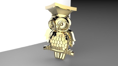 baykuş bilgelik sembol mücevher kolye altın takı 3d print model - Mito3D
