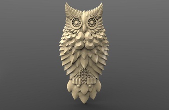owl 2 gufo animale gioielli di soccorso cnc art moda ciondolo keychain sculture 3d print model - Mito3D