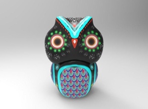 gufo alebrije animale colore uccello messicano arte sculture 3d print model - Mito3D