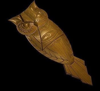 owl carving symbol design bird interior philosophy house decor 3d print model - Mito3D