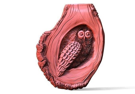 hibou cnc art soulagement artcam déco oiseau animal nature sculptures 3d print model - Mito3D