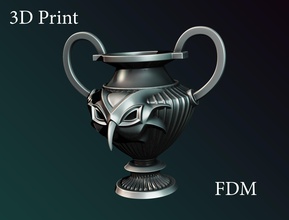 owl cup art 3dprint 3d print highpoly zbrush ender3 creality fdm printable printing silver statue sculpture render sculptures 3d print model - Mito3D