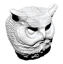 owl detailed jewelry bust pendant head bird fly realistic great night rat predator hunter forest jungle printable cnc jewelery ring pendants 3d print model - Mito3D