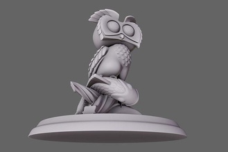 gufo figurina ufficio uccello giocattolo statuetta desktop tavolo statua cancelleria arte sculture 3d print model - Mito3D