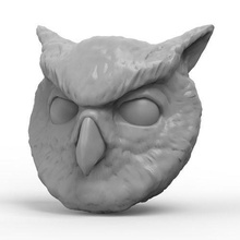 owl head 3d printable model animal bird toy game fantasy print material games toys 3d print model - Mito3D
