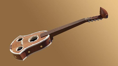 eule haus eda musik instrument sitar 3d drucken eulenhaus theowlhouse requisiten musikinstrument cosplay jahrgang holz hobby diy 3d print model - Mito3D