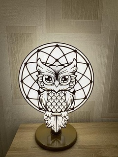 baykuş Lamba Led deko gece hayvan doğa kuş ev aydınlatma 3d print model - Mito3D