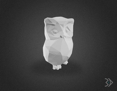 owl lowpoly decoration figurine night bird nature art hunt forest cute 3d print supportless fly statue low poly feather sculptures 3d print model - Mito3D