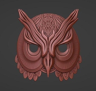 eule maske 3d druckbar dekor haus stift innere dekoration schmuck tier vogel natur tiere mode 3d print model - Mito3D