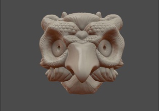 owl mask illusion art owlmask sculpting 3dsculpting blender 3dblender bird 3dmask 3dowl idea blendersculpting detailed 3ddetailed fantasy 3dfantasy fantasymask printable sculptures 3d print model - Mito3D