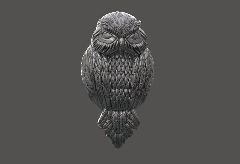 owl necklace jewelry art sculpture bird statue silver gold prototyping fashion printable diamond ring sterling necklaces 3D print model - Mito3D