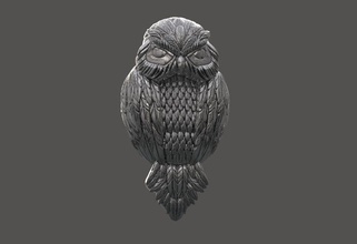 chouette collier bijoux owl art la sculpture d'oiseaux statue d'argent or le prototypage de mode imprimable bague en diamant livre sterling l'anneau des colliers 3d print model - Mito3D