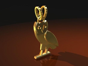 baykuş kolye altın Owel kuş sembol doğa takı 3d print model - Mito3D