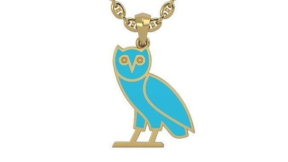 owl pendant gold silver necklace animal enamel printable jewelry pendants 3d print model - Mito3D