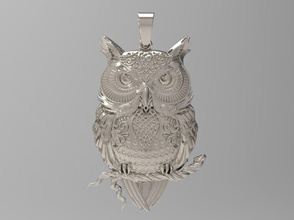 owl pendant n - 225 jewelry luxury sterling silver gold ring printable jewellery jewel engagement diamond wedding fashion beauty solitaire print bracelets pendants rings 3d print model - Mito3D