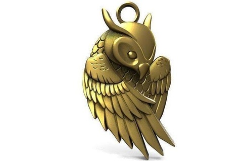 owl pendant 4 jewelry jewel art animal pendants 3d print model - Mito3D