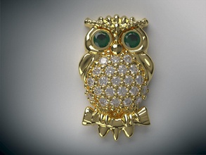 owl pendant or earring owlpendant owlring owlearring earrings gem gold jewelry jewel silver diamond ring sterling brilliant fashion bracelet sapphire beauty necklace 3d print model - Mito3D