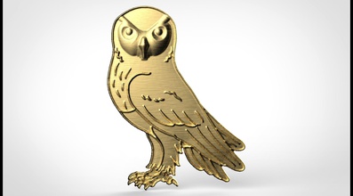 owl relief coatofarms cnc 3dprinting bird animal jewellery art signs logos 3d print model - Mito3D