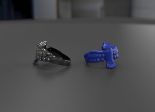 owl ring sculpture taiced art jewelry rings 3d print model - Mito3D