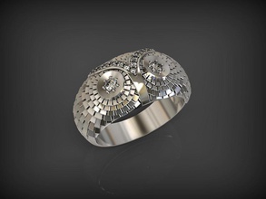 eule ring 2 schmuck diamant juwel edelstein kleidung gold silber engagement brillant smaragd edelsteine clever tier 3dmodel ringe druckbar 3d print model - Mito3D