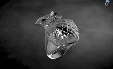 owl ring sizes 3d print model animal bird figurine jewel silver fashion jewelry printable nature night rings diamond zbrush 3d print model - Mito3D