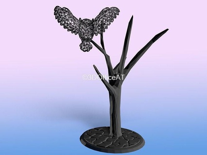 baykuş ağaç Voronoi stil kablolu sanat slaprint örgü gecenin hayvanı kuş Hedwig illüstrasyon parmak izi hedwigart hedwigartist Animalart kafes Tel heykel Sanat heykeller 3d print model - Mito3D
