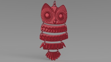 owl animal figurine bird predator necklace jewelry necklaces nature statue art sculptures kid girls party fashion good woman 3d print model - Mito3D