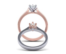 proprio classico del design anello solitario stampabile 3dmodel gioielli 6claw usa israele di diamanti fidanzamento 3dring il canada la polonia pietra rotonda diamante american moda matrimonio lucente giro anelli 3d print model - Mito3D
