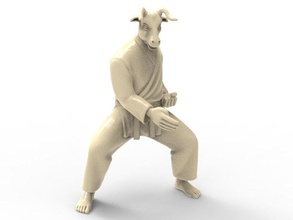 chuleta de buey art ox chop a cortar el karate marcial fu acción figura actionfigure carácter animal humanos artista juguete los juguetes la impresión imprimible las esculturas 3d print model - Mito3D