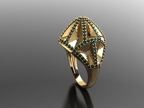 p194- diamond ring rings necklace jewelry gems fashion gold design silver elegant shining gem bracelet earring pendant sapphire women wedding 3d print model - Mito3D