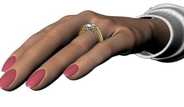 p308 Fidanzamento squillare dettagli mano donna moda 3dmodel matrice oro argento gioielleria stampabile gioiello gemma bellezza anelli 3d print model - Mito3D