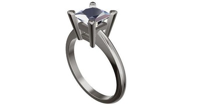 p31 ring rail gem diamond cut jewelry solitare engagement classic elegant fashion design gold silver printable rings 3d print model - Mito3D
