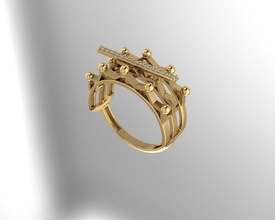 p38 KADIN yüzük model takı altın gümüş yazdırılabilir elmas mücevher nişan moda angagem güzellik düğün 3d print model - Mito3D