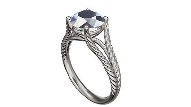 p62 squillare corda Fidanzamento solitario diamante 3ddesign modello prezioso moda splendente gioielleria lusso anelli 3d print model - Mito3D