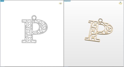 la lettre p pendentif bijoux or d'argent vêtements pendentifs 3d print model - Mito3D