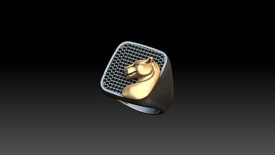 pantera cara anillo joyería joya oro plata dejé 3djewelry zbrushjewelry imprimible diamante anillos 3d print model - Mito3D