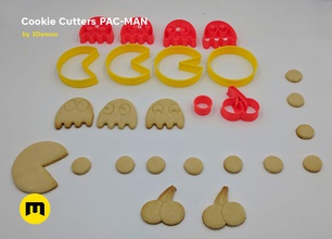 pac-man cookie cutters set games-toys kids baking cutter kitchen gift christmas arcade games play ghost cherry cookiecutter food toy child bakery biscuit baked ginger toys 3d print model - Mito3D