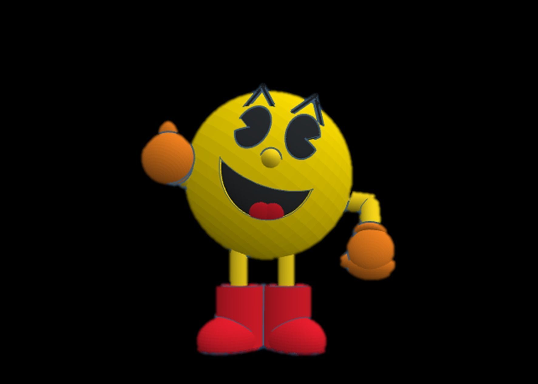 pac jogo personagem pacman essen retro impressao3d 3d dekoration pixel hobby diy 3D print model - Mito3D