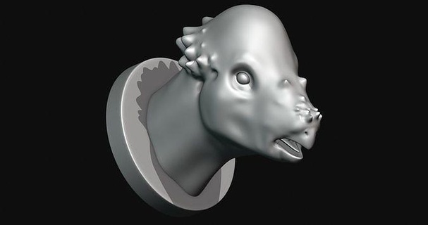 pachycephalosaurus baş Dinozor dino baskı 3d model yazdırılabilir Yazdır Sanat heykeller 3d print model - Mito3D