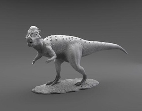 paquicefalossauro pretendido 3d impressão dinossauro criatura fera iguana lagarto extinto herbívoro natureza imprimível pré histórico jurássico animal miniatura estatueta arte esculturas 3d print model - Mito3D