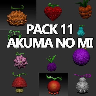 pack 11 akuma mi onepiece anime akumanomi luffy devilsfruit fruit one piece art sculptures 3d print model - Mito3D